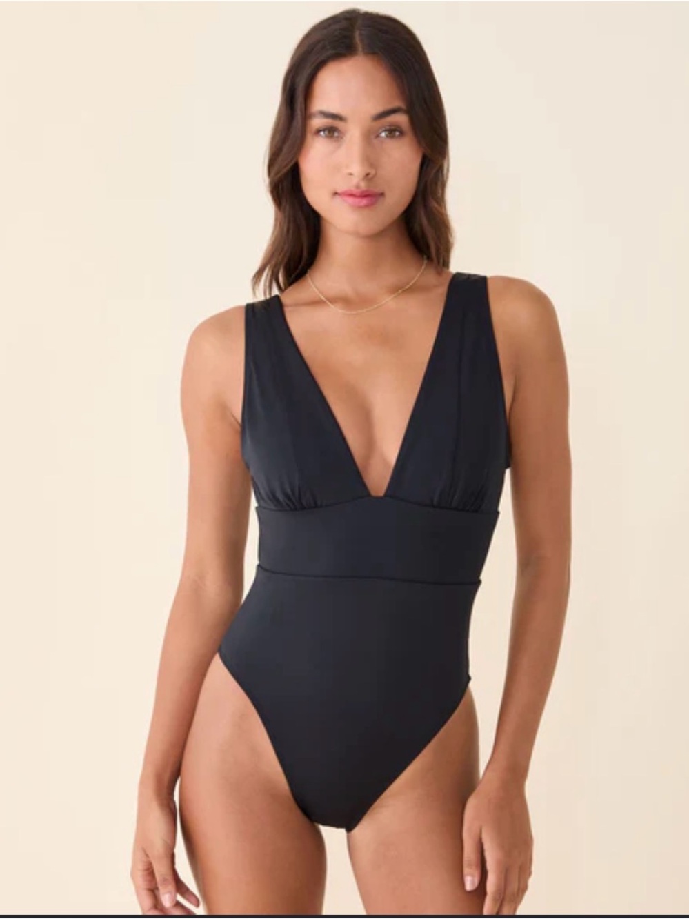 Andie Black Plunge One-Piece Swimsuit